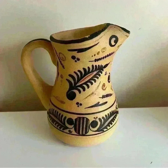 Vintage Sangria Clay Painted Jug Pitcher - Picture 4 of 6